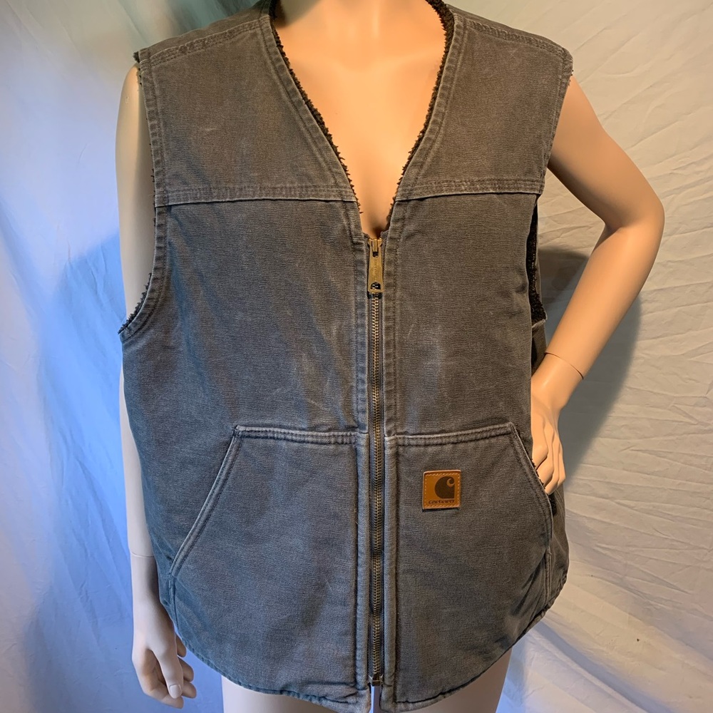 Sherpa-lined Carhartt Canvas Zip Vest